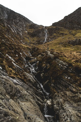 Walking around Lake Idwal, Llyn Idwal, Snowdonia, Wales