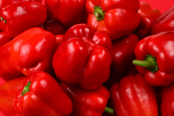 Fresh red bell pepper background.