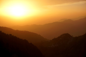 sunset in the mountains