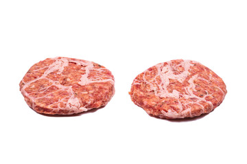Burger cutlet isolated on white.