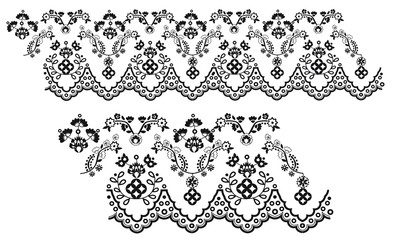 lace seamless pattern. 3Dillustration. technical drawing. embroidery artwork. vector line graphic.