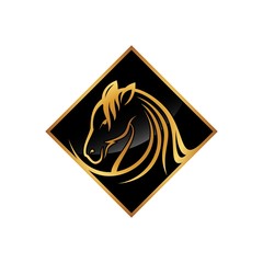 Luxury square head horse icon illustration vector