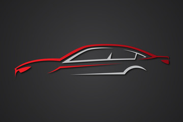 Creative elegant car sport emblems vector element - obrazy, fototapety, plakaty