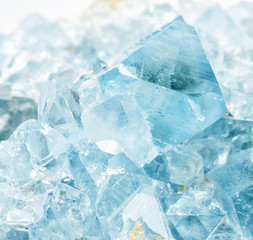 Blue crystals of the celestite