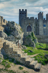 Fototapeta na wymiar Medieval stone castle in the town of Obidos in Portugal