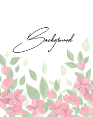 Vector illustration of pink flower. Romantic floral background