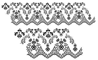 lace seamless pattern. 3Dillustration. technical drawing. embroidery artwork. vector line graphic. broderie anglaise. 