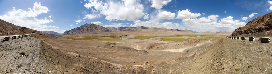 Pamir highway or pamirskij trakt. Pamir mountains