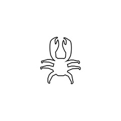 Crab icon. Sea animal sign. Sea products symbol. Logo design element
