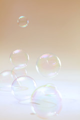 Rainbow soap bubbles on a background
