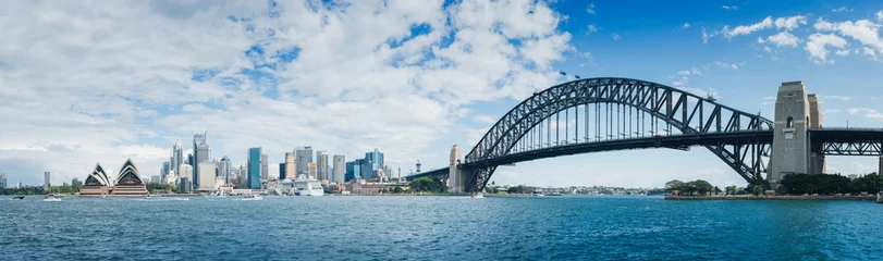 Fotobehang Sydney Harbour Bridge Panorama van de Sydney Harbour Bridge