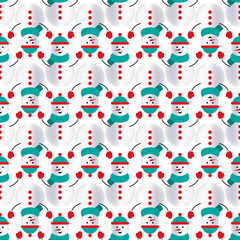 Snowmen Colorful Scarf Seamless Background Pattern