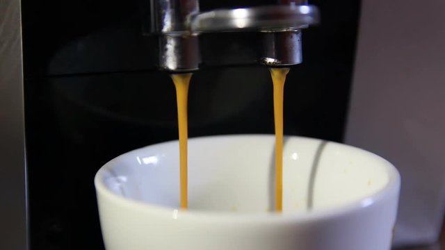 Close up of makeing cup of coffee in coffee maker
