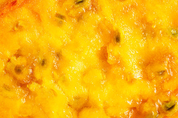 One half of fresh orange opuntia in close up