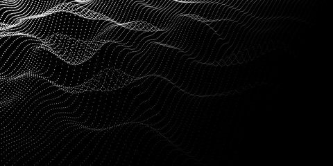 Abstract digital noise grid from dots on black background. Technology background vector. Future background.