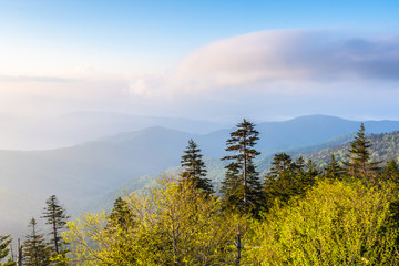 Sunrise view form Clingmans dome ,Great Smoky Mountains National Park, North Carolina USA