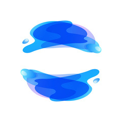 Ecology sphere logo formed by twisted blue drops.