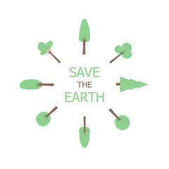 Ecology concept. save world vector illustration earth day