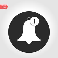 Notification bell icon. Vector bell and notification number sign for incoming inbox message in smartphone application eps10