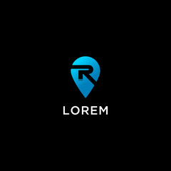 letter R vector and location logo