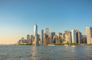 Fototapeta premium Skyline of Manhattan,New York City in the morning.View from Hudson River.