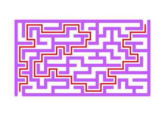 Abstact labyrinth. Educational game for kids. Puzzle for children. Maze conundrum. Find the right path. Vector illustration.