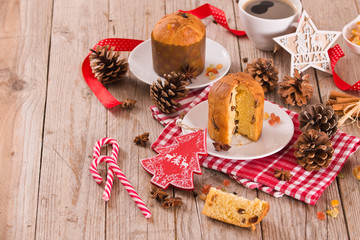 Panettone, italian christmas cake .