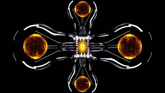 An abstract concept of plasma and nuclear fusion - seamless looping.