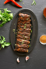 Spicy hot grilled spare ribs