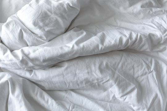 Wrinkled white blanket as a background