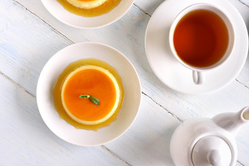 Caramel custard pudding