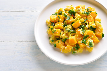 Stir-fried pumpkin with eggs