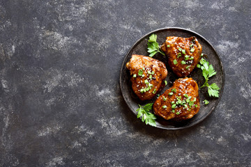 Sweet and spicy honey grilled chicken thighs