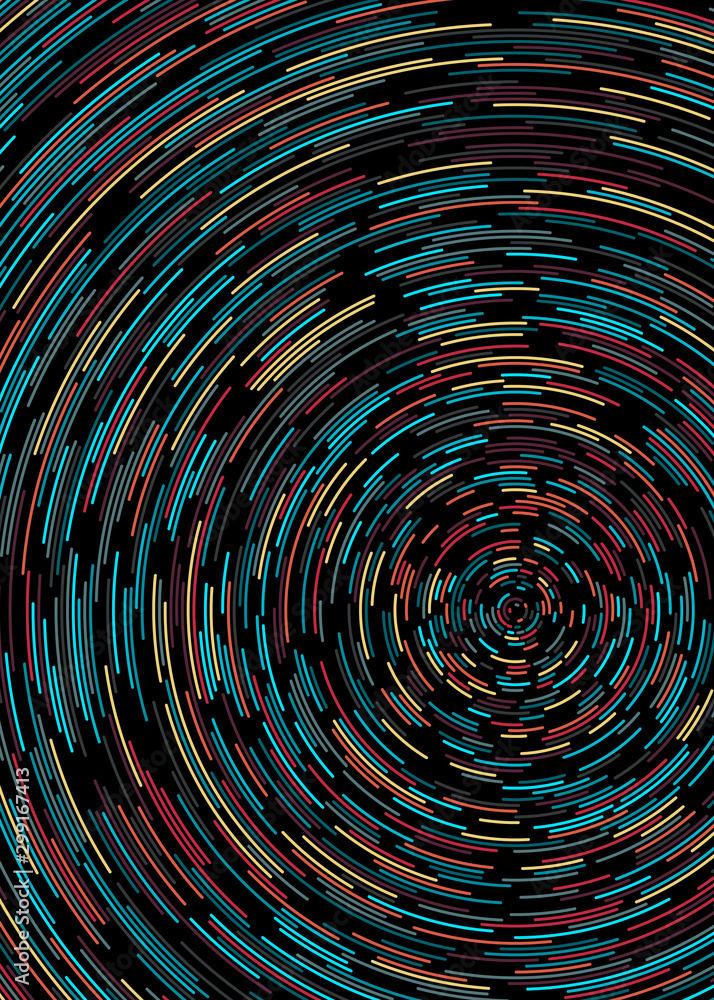 Wall mural colorful universe circular distribution computational generative art background illustration