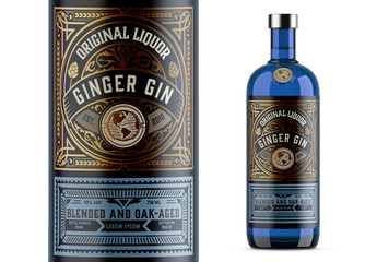 Vintage Gin Label Packaging Layout 