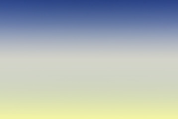 Gradient background of blue, white and yellow color. Dark to light abstract sunset sky horizon banner. Empty colorful mesh copy space