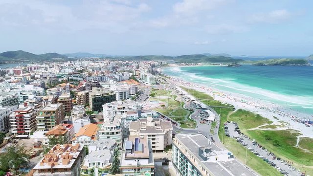 4K aerial image of Cabo Frio city, Rio de Janeiro. Brazil.