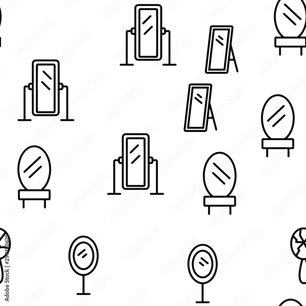 Aufkleber mirror different form vector seamless pattern thin line illustration