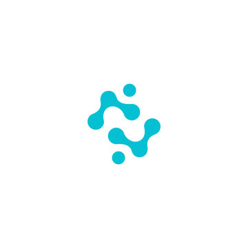 letter N technology logo design element