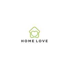 Love Home logo simple line logo template vector illustration - Vector