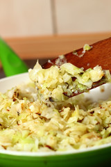Fried Cabbage. Making. Frying.