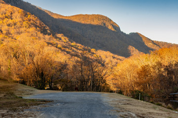 View of Chimney rock from Morse Park,Lake lure , NC USA