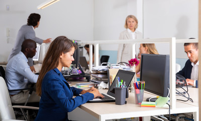 Modern  male and female in office