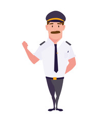Isolated pilot person vector design