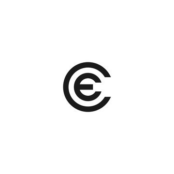 Initial letter EC, CE with circle logo design inspiration, vector