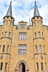 Fototapeta na wymiar Baden-Wurttemberg, Germany - May 2019. Magnificent medieval Hohenzollern castle in Germany. Aerial view of famous Hohenzollern Castle, ancestral seat of the imperial House of Hohenzollern