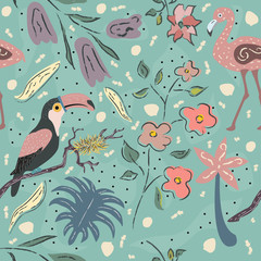 Seamless Floral Pattern. Hand Drawn.