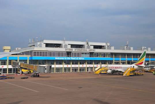 ENTEBBE - AUG 31: International Airport is the principal international airport of Uganda shown on 31 August 2010 in Entebbe Uganda. It is located near the town of Entebbe, on the shores of Lake Victor