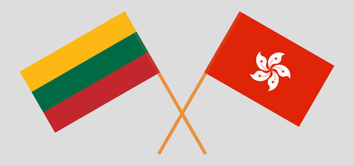 Hong Kong and Lithuania. Hongkong and Lithuanian flags