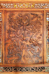 Chinese traditional wood carving arts and crafts